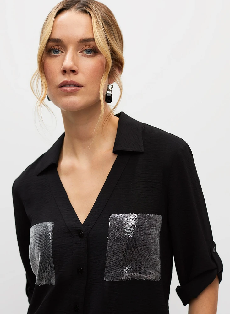 Sequin Pocket Shirt