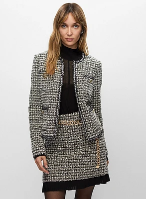 Houndstooth Motif Jacket