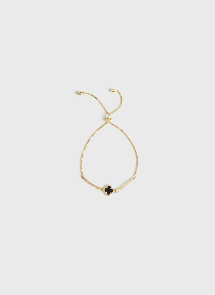 Gold-Toned Bracelet With Crystal