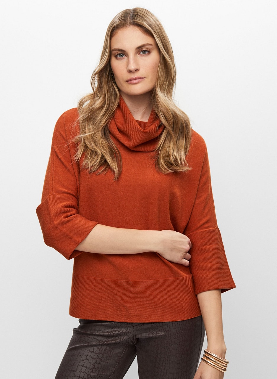 Joseph Ribkoff - Funnel Neck 3/4 Sleeve Sweater