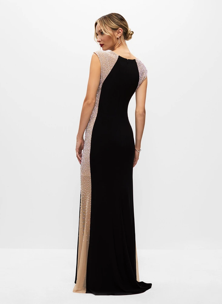 Caviar Bead Maxi Gown