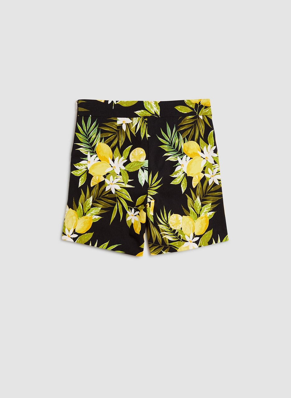 Lemon Print Bengaline Shorts