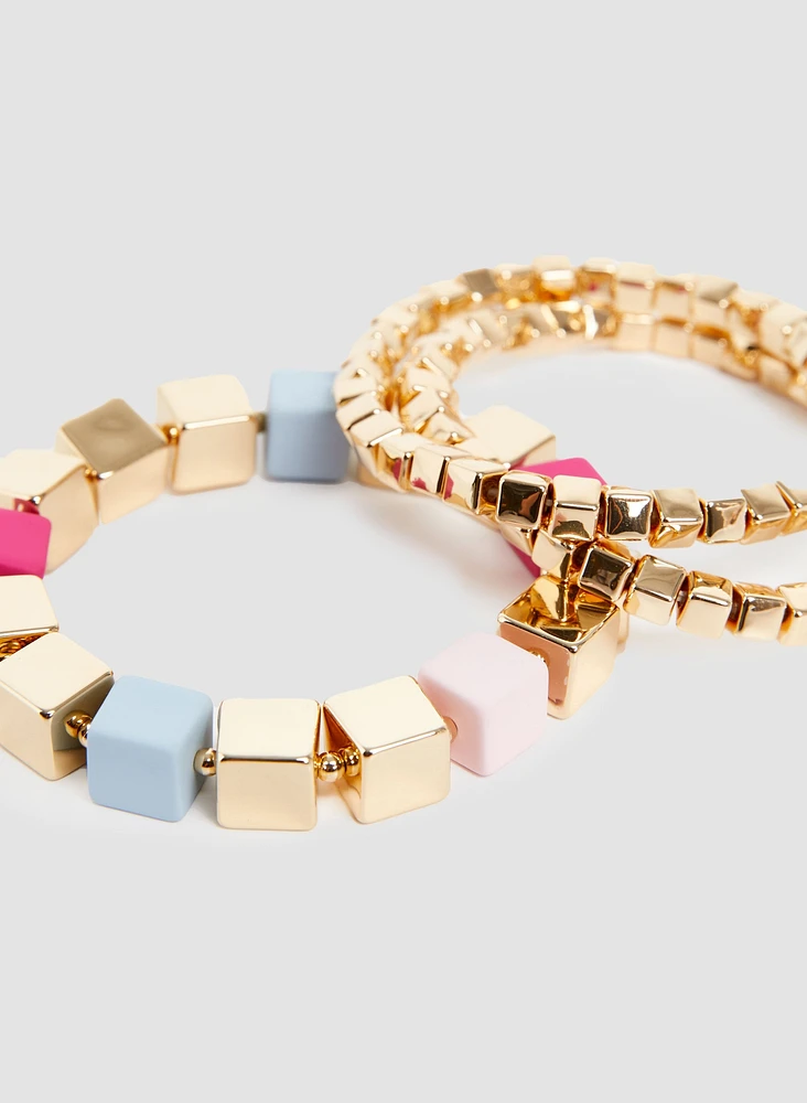 Triple Row Mini Cube Bracelet