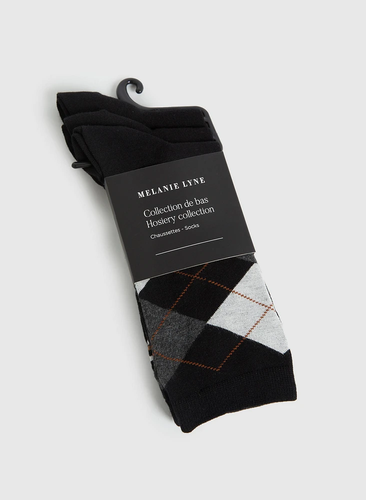 Geometric Bamboo Crew Socks 3-Pack