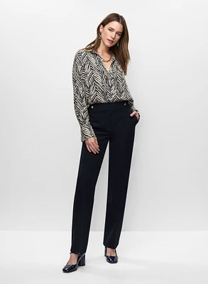 Chevron Print Blouse & Lauren Fit Straight Leg Pants