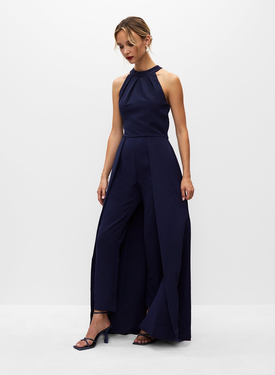 High Neck Cape Jumpsuit