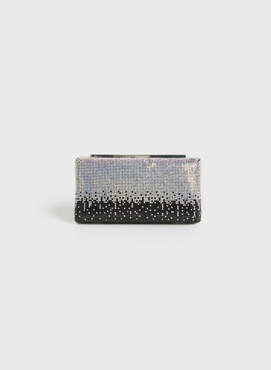 Rectangular Crystal Drip Clutch