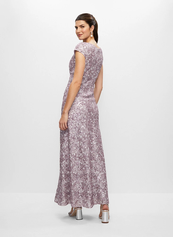 Lace & Sequin Evening Dress