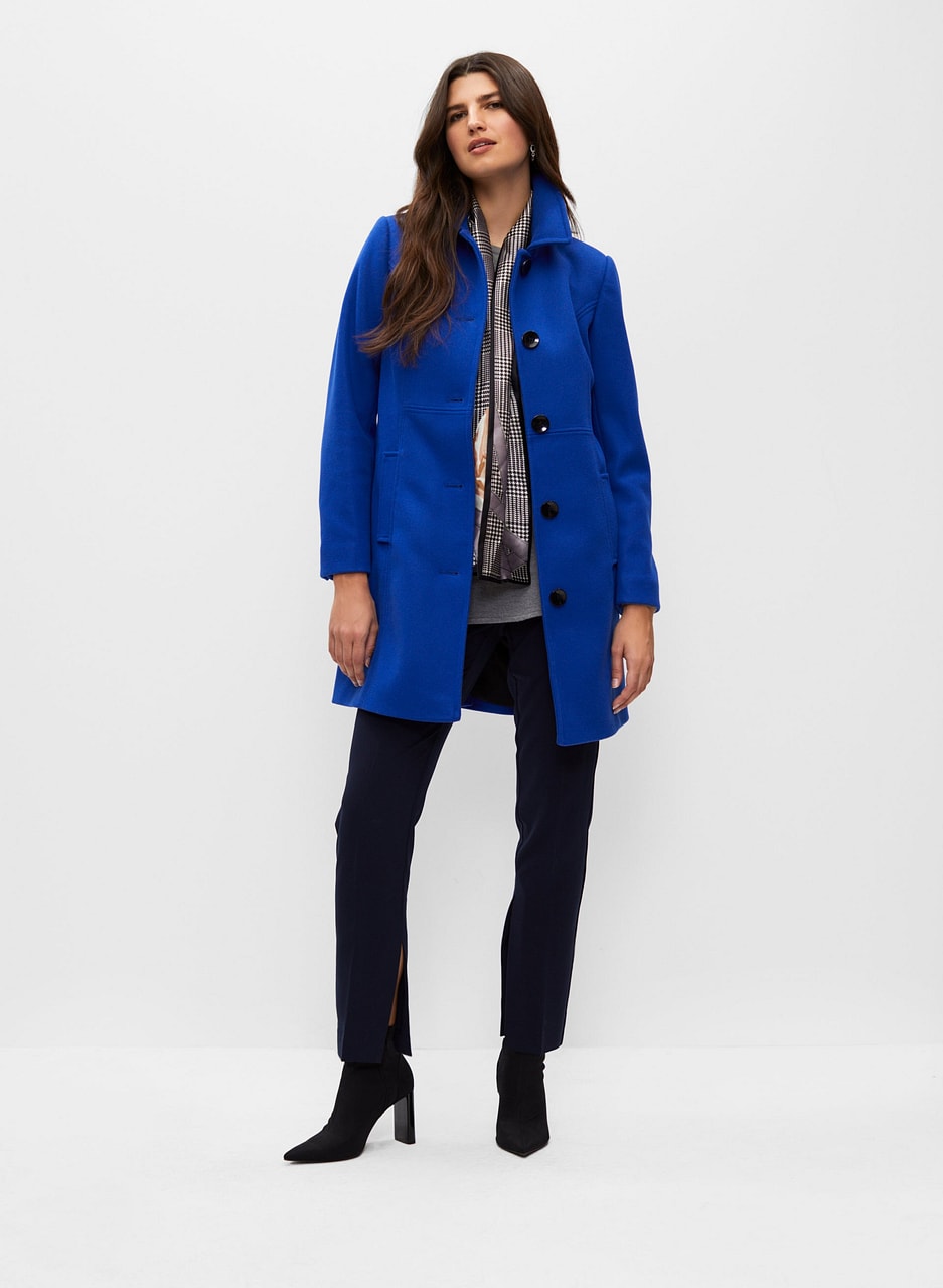 Stretch Wool Blend Coat