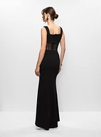 Sheer Waist Evening Dress