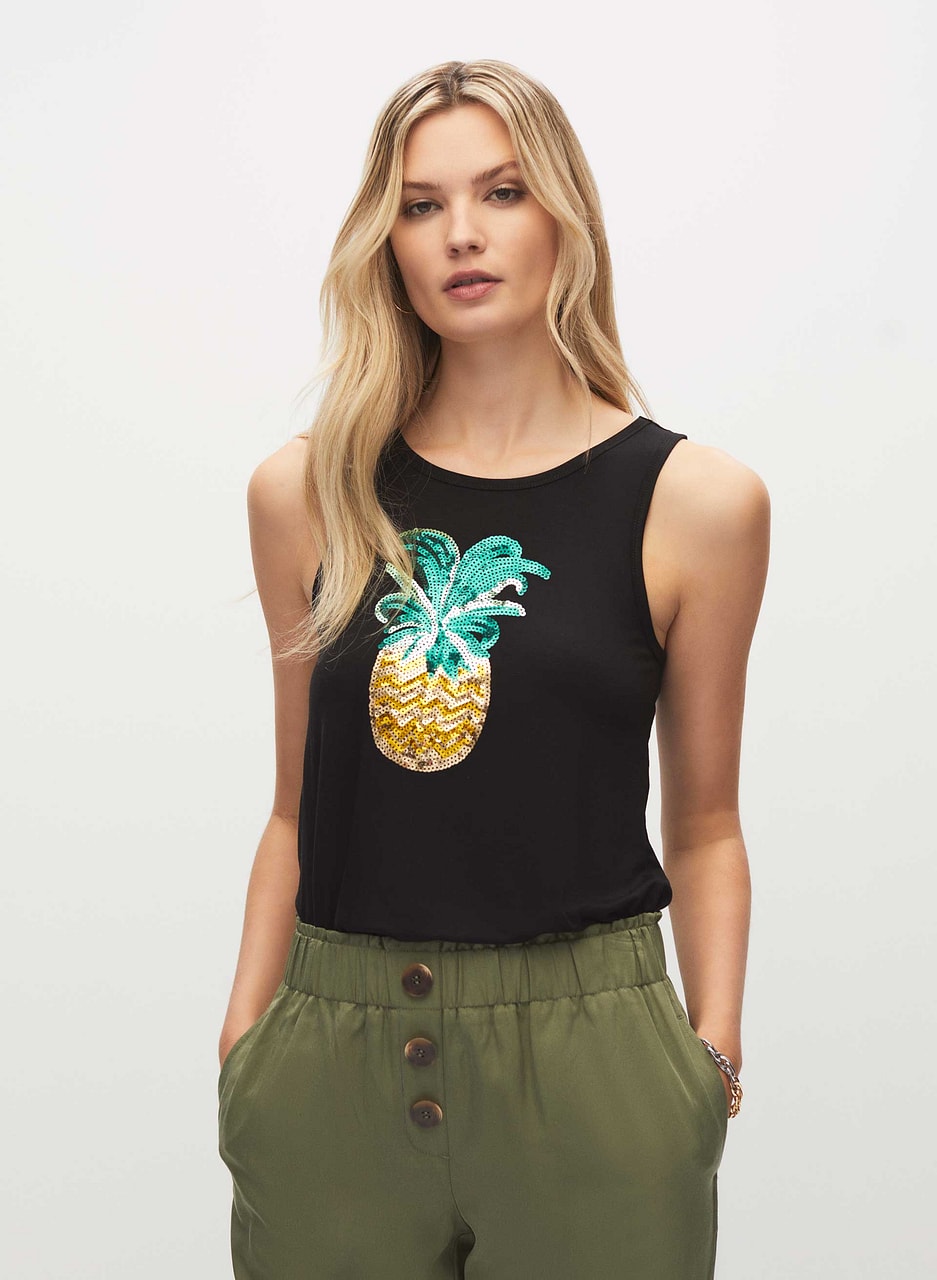 Sequin Pineapple Detail Cami