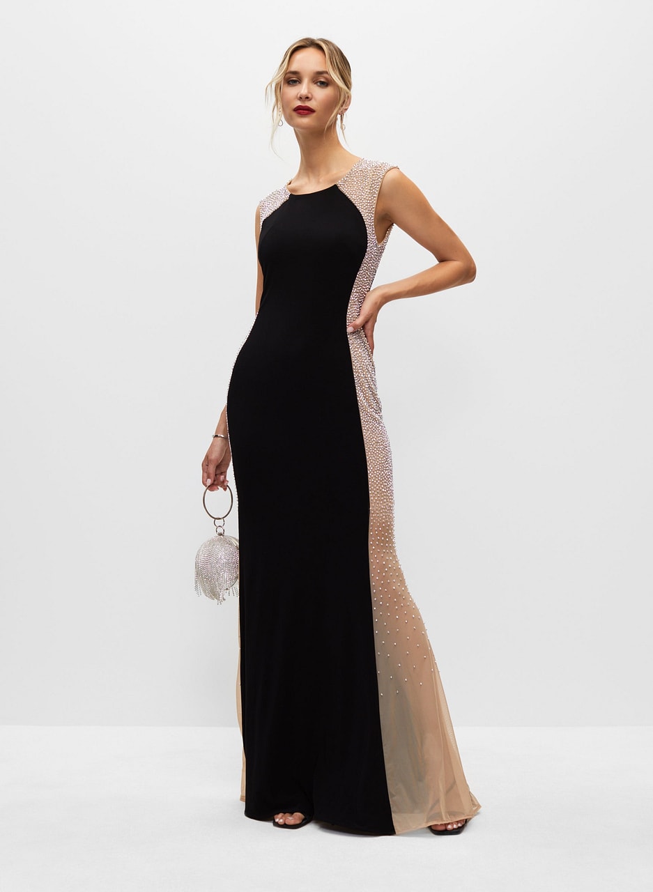 Caviar Bead Maxi Gown