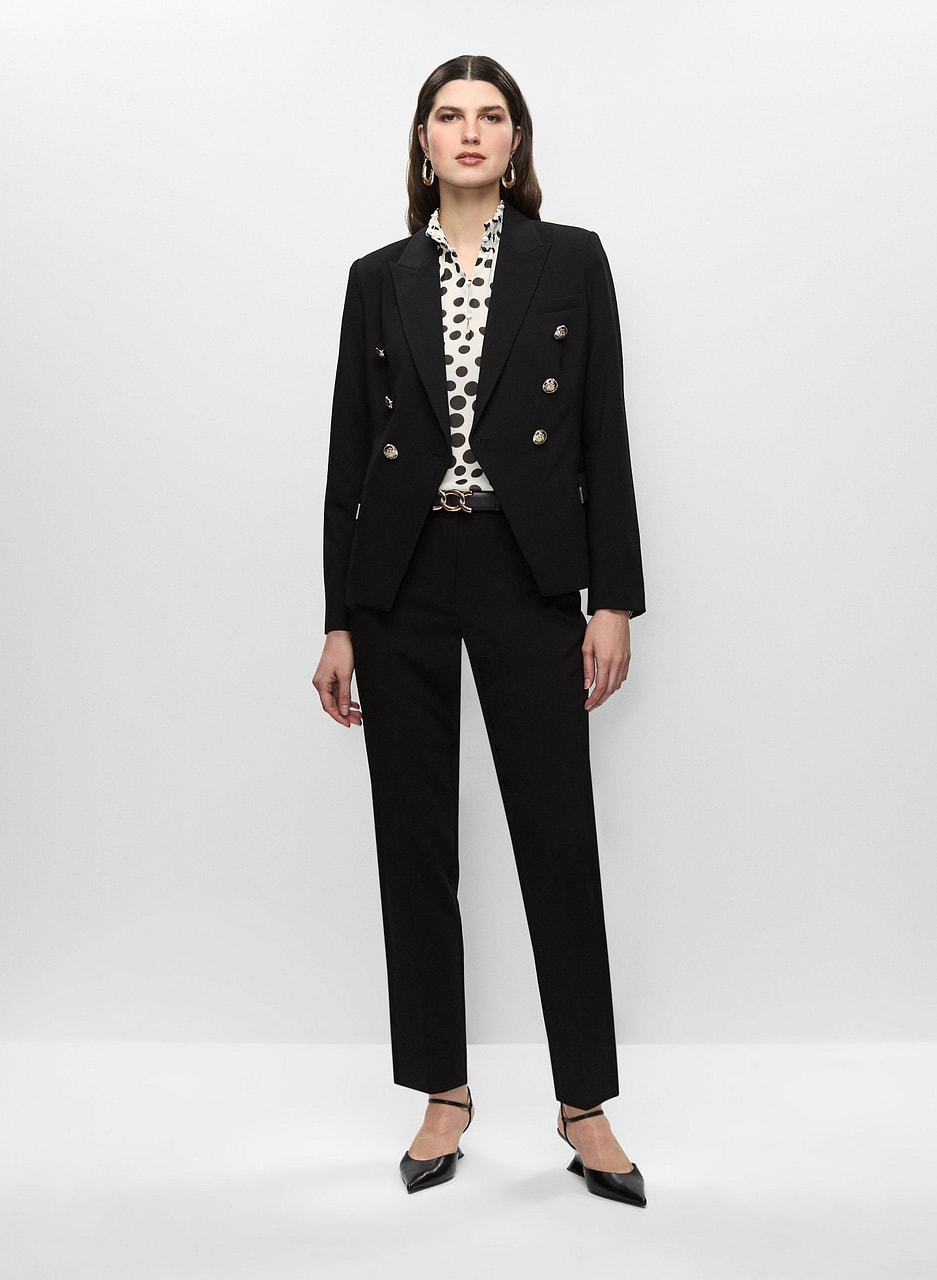 Button Detail Blazer & Slim Leg Pants