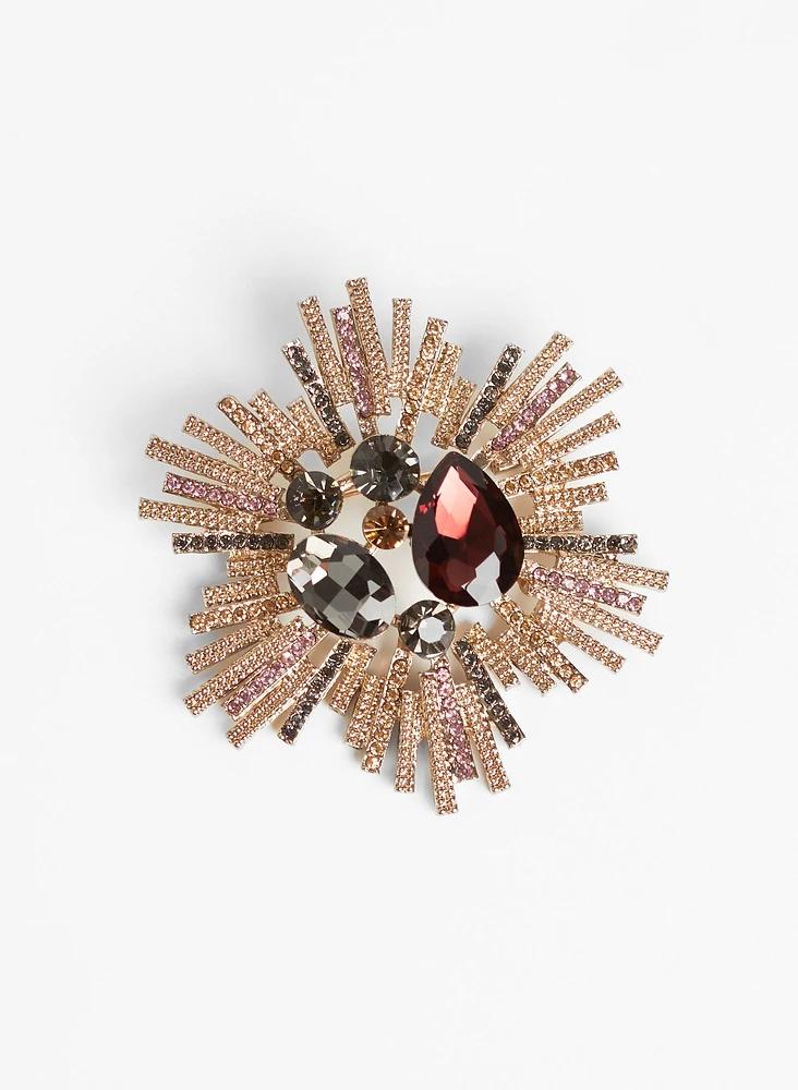 Faceted Stone Brooch
