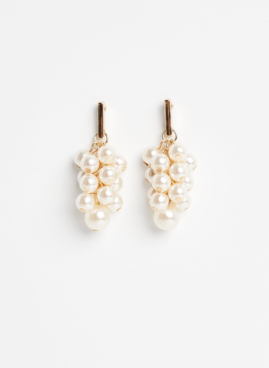 Pearl Cluster Dangle Earrings