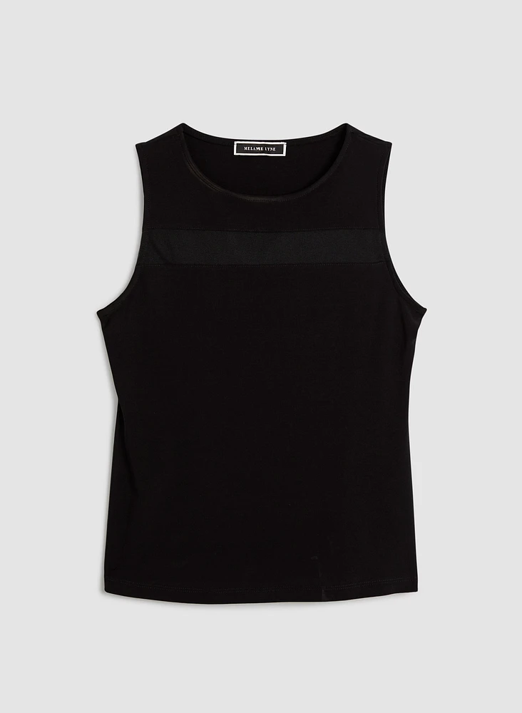 Mesh Detail Sleeveless Top