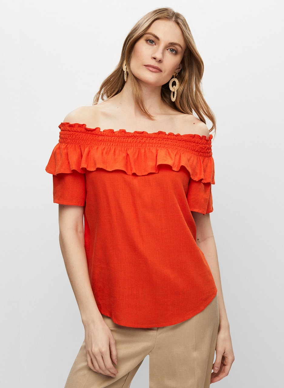 Off-the-Shoulder Ruffle Blouse