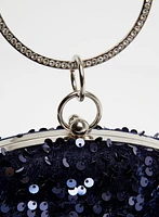 Ring Detail Sequin Clutch