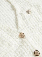 Button Detail Bouclé Cardigan