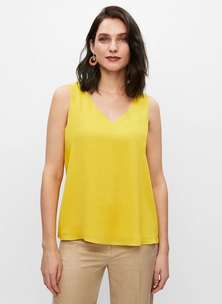 Sleeveless V-Neck Blouse