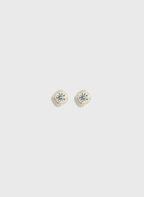 Crystal Button Earrings