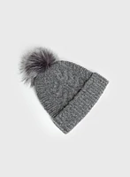 Cable Knit Pompom Hat