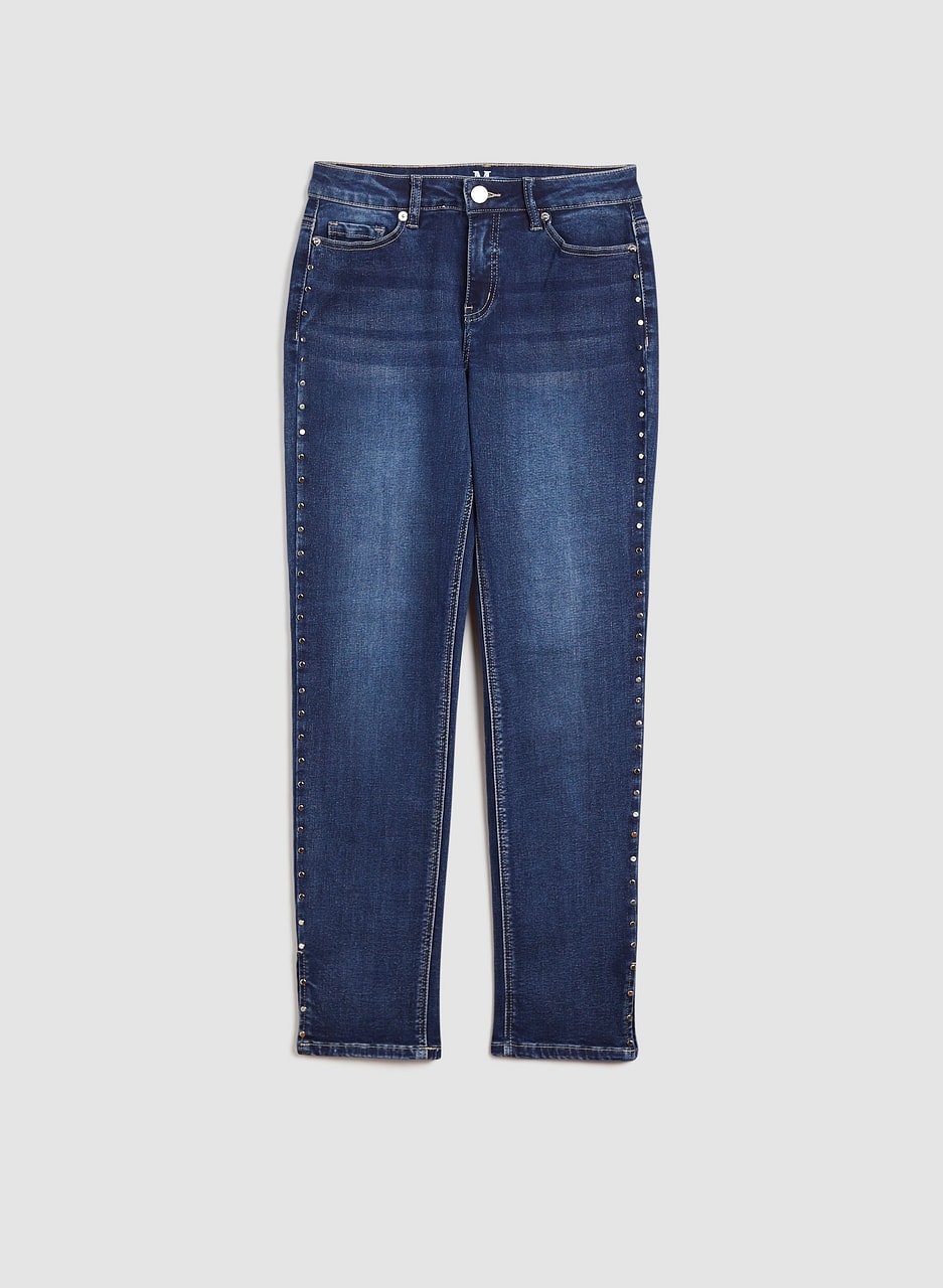 Stud Detail Straight Leg Jeans