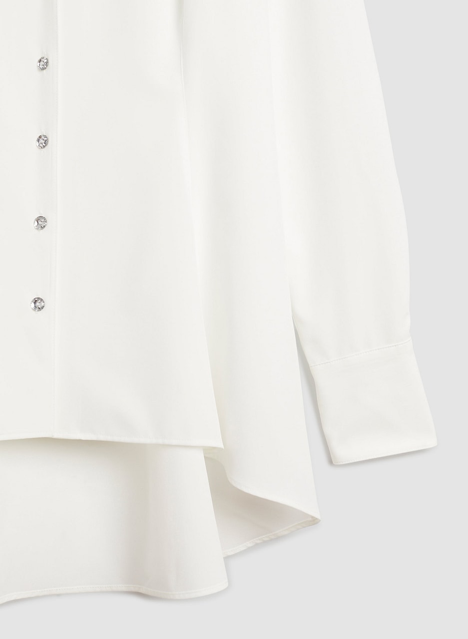 Asymmetric Crystal Button-Up Shirt