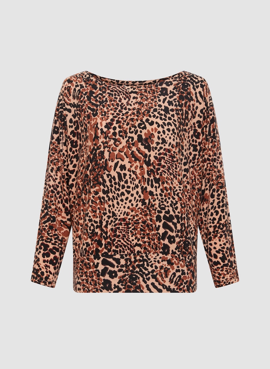 3/4 Sleeve Animal Print Top