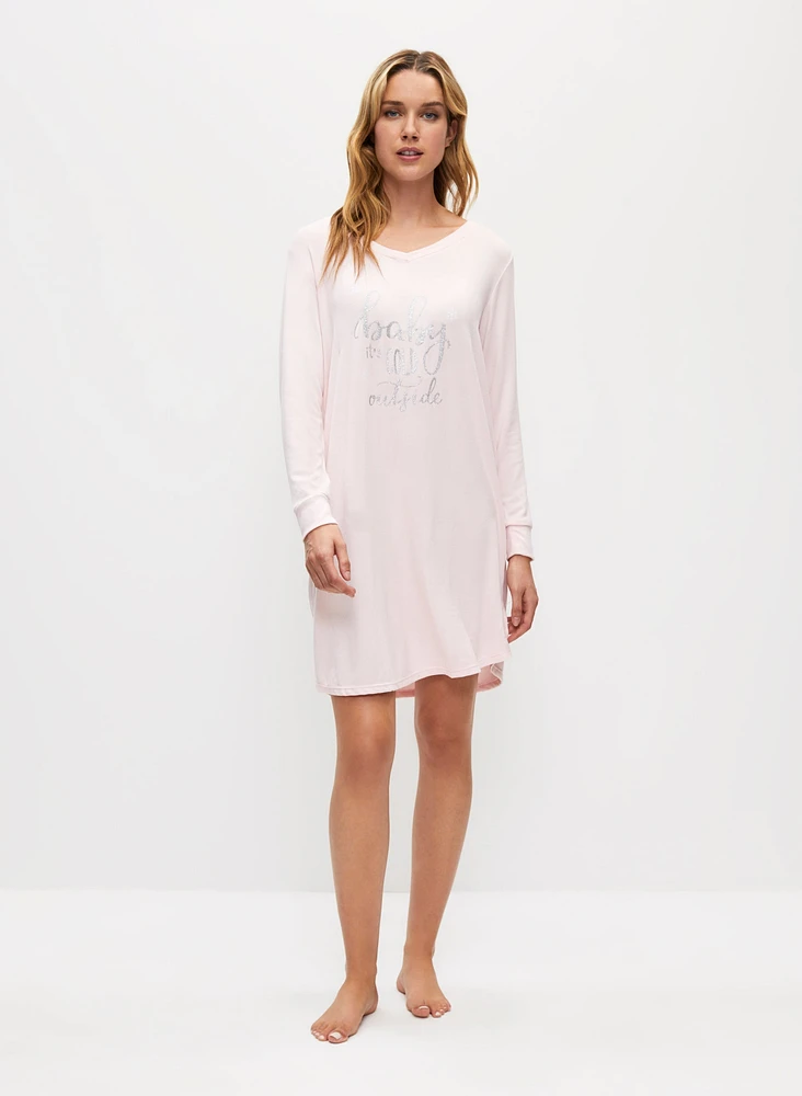 Text Print Nightgown