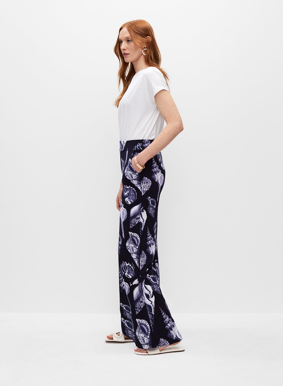 Shell Print Palazzo Pants