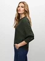 Boat Neck Stitched Sweater
