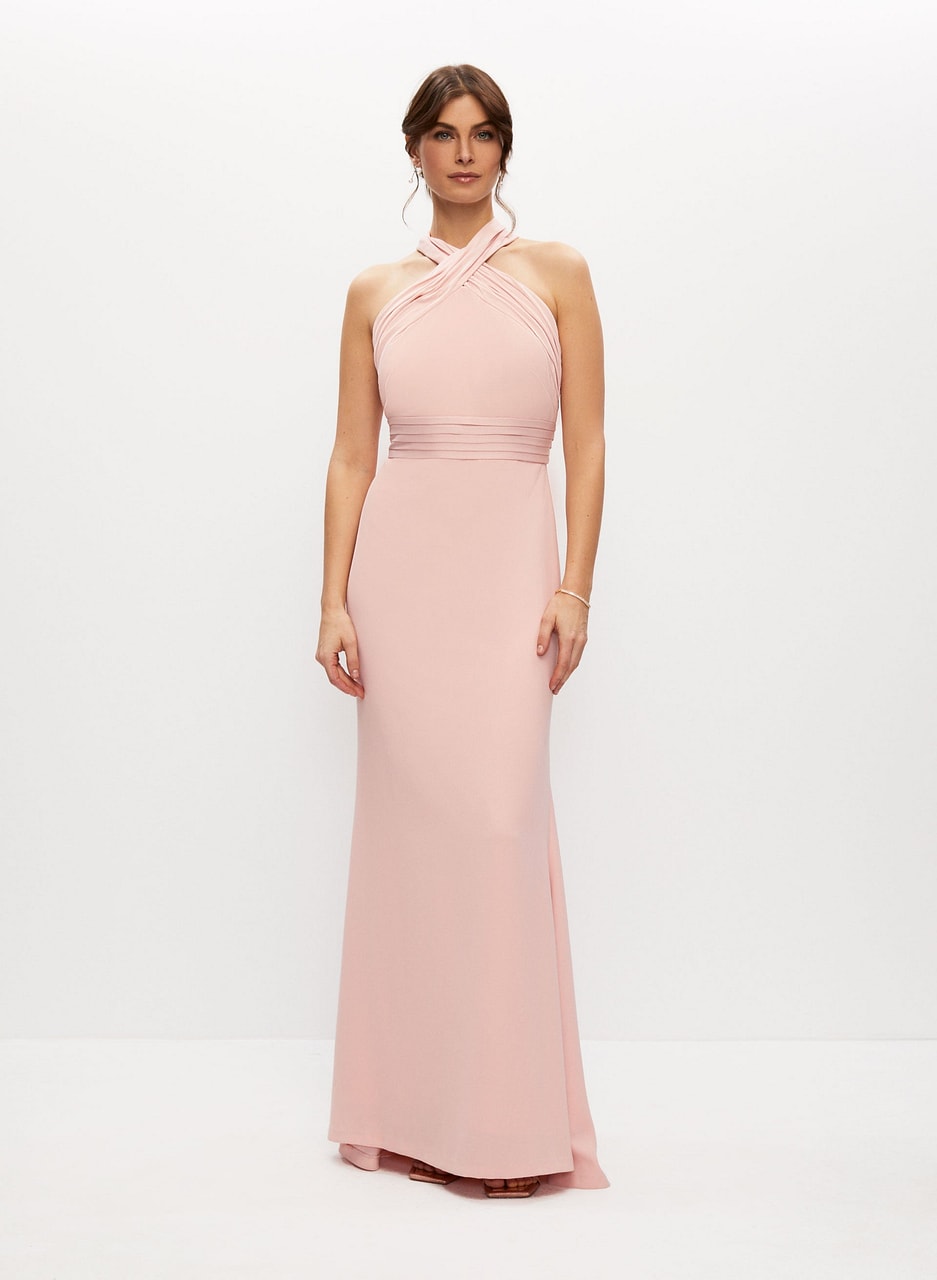 Eliza J - Draped Tie-Back Halter Dress