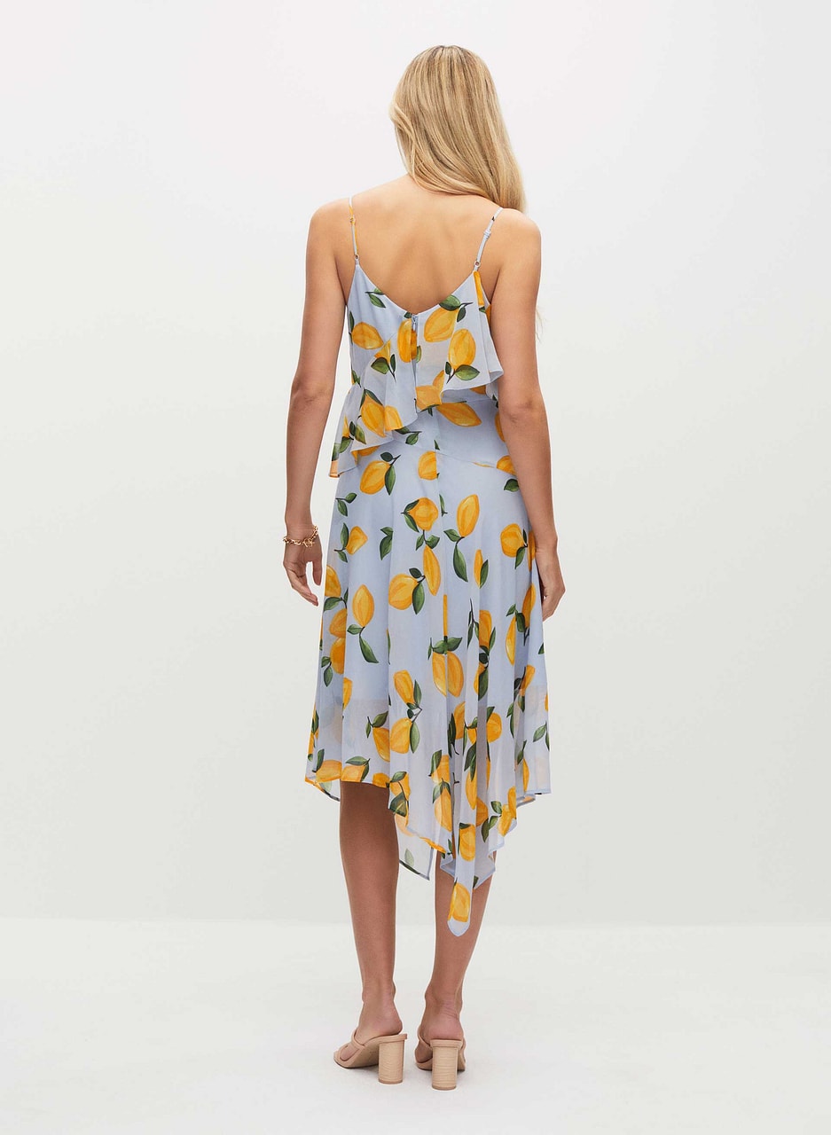 Lemon Print Chiffon Dress