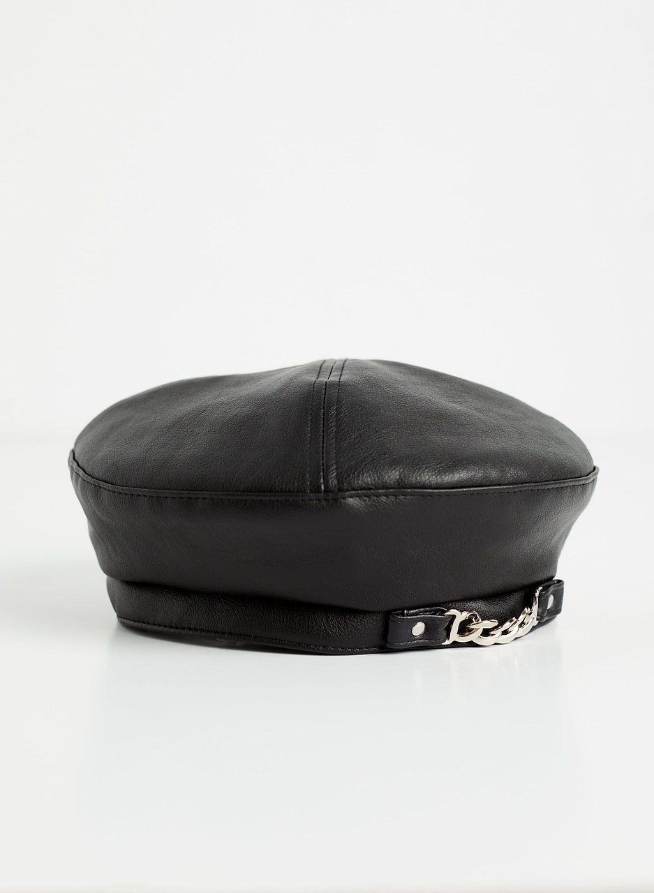 Vegan Leather Beret