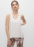 Eyelet Detail Sleeveless Top