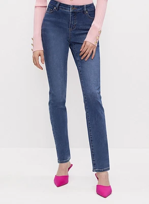 Rhinestone Detail Slim Leg Jeans