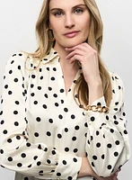 Long Sleeve Polka Dot Blouse