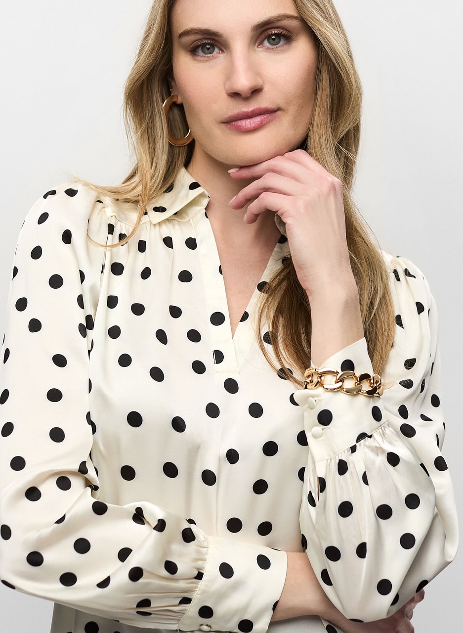 Long Sleeve Polka Dot Blouse