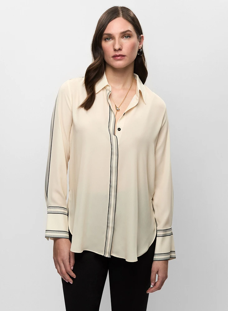 Contrast Trim Blouse