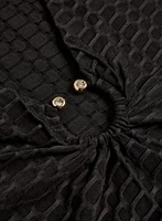 Ring Detail Jacquard Knit Top