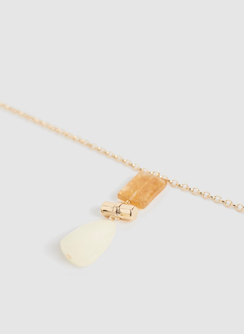 Rectangular Stone Pendant Necklace