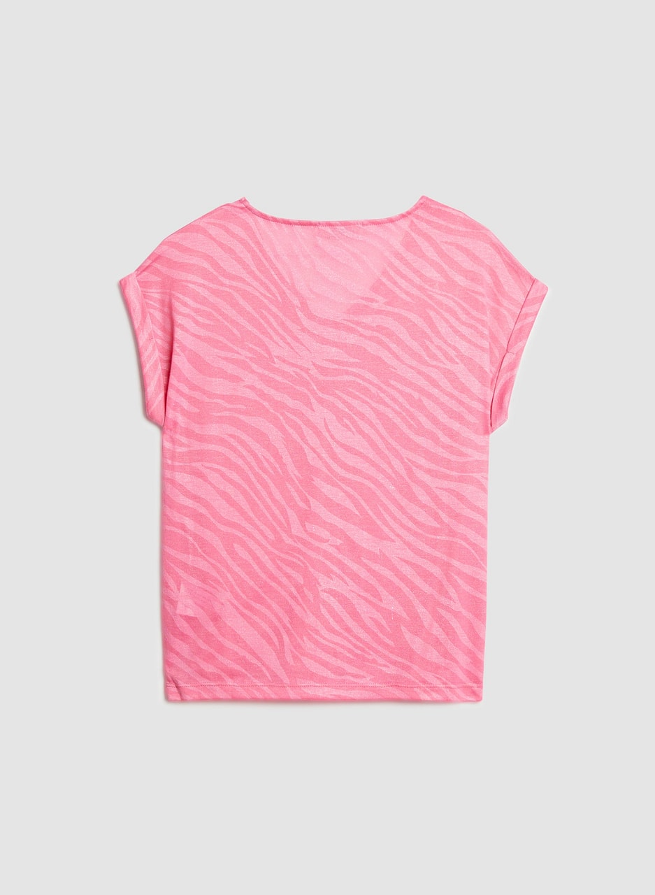 Metallic Zebra Motif Tee