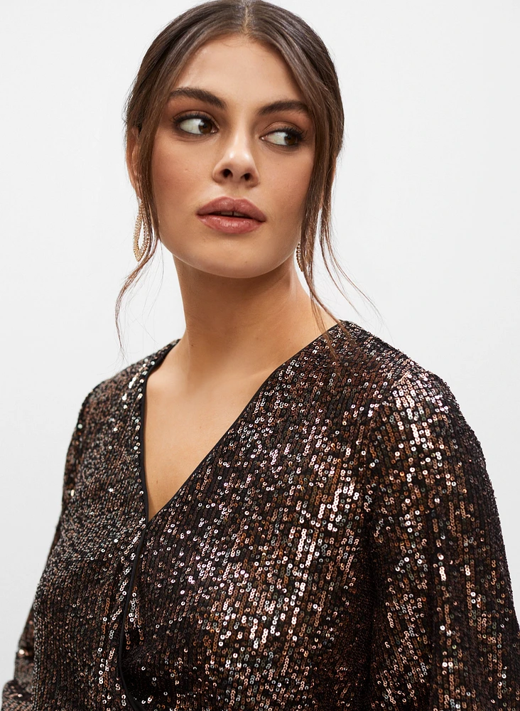 Joseph Ribkoff - Balloon Sleeve Sequin Dress