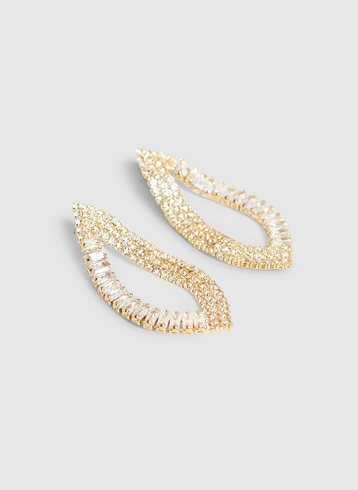 Crystal Loop Dangle Earrings
