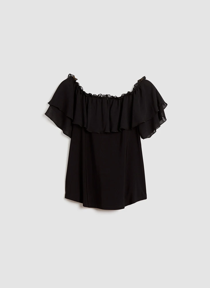 Ruffle Off The Shoulder Top