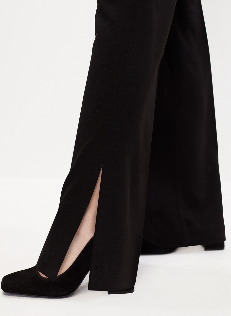 Slit Detail Wide Leg Pants