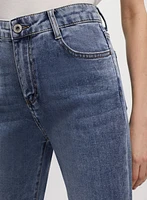 Cropped Cuff Detail Jeans
