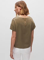 Shoulder Detail Linen Blouse