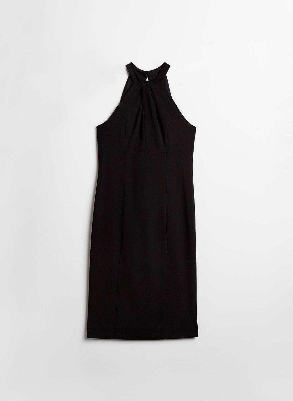 Twist Neck Cocktail Dress